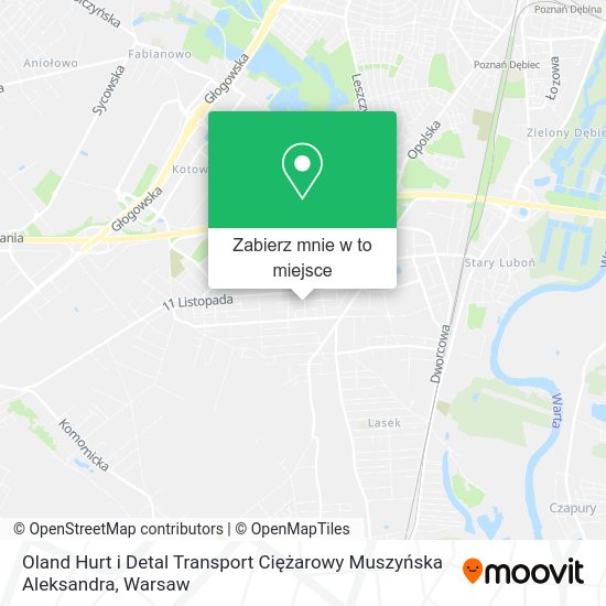 Mapa Oland Hurt i Detal Transport Ciężarowy Muszyńska Aleksandra