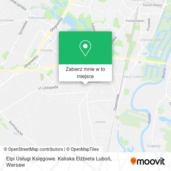 Mapa Elpi Usługi Księgowe. Kaliska Elżbieta Luboń