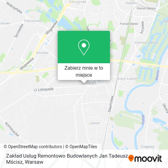 Mapa Zakład Usług Remontowo Budowlanych Jan Tadeusz Mścisz