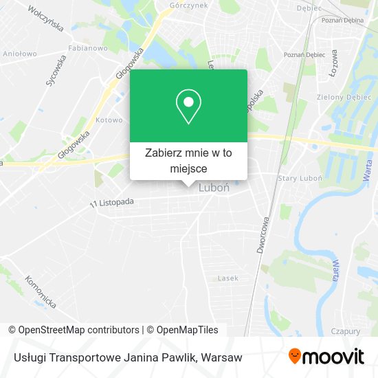 Mapa Usługi Transportowe Janina Pawlik