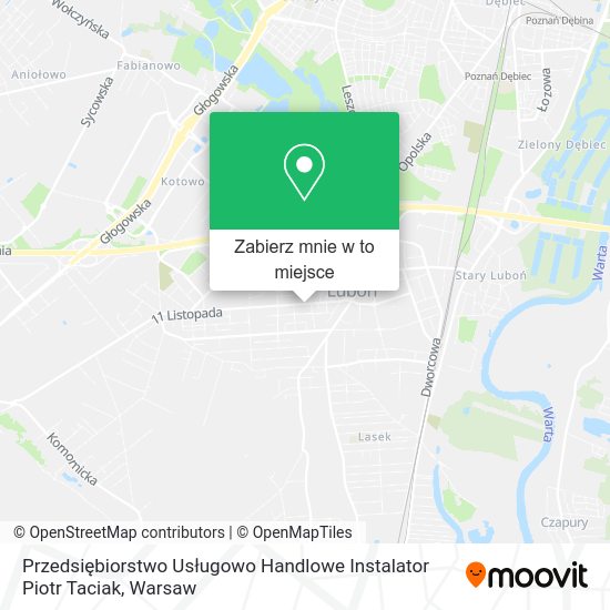 Mapa Przedsiębiorstwo Usługowo Handlowe Instalator Piotr Taciak