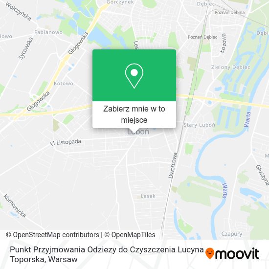 Mapa Punkt Przyjmowania Odziezy do Czyszczenia Lucyna Toporska