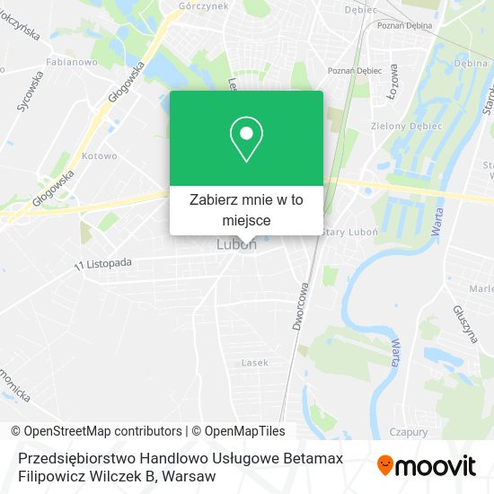 Mapa Przedsiębiorstwo Handlowo Usługowe Betamax Filipowicz Wilczek B