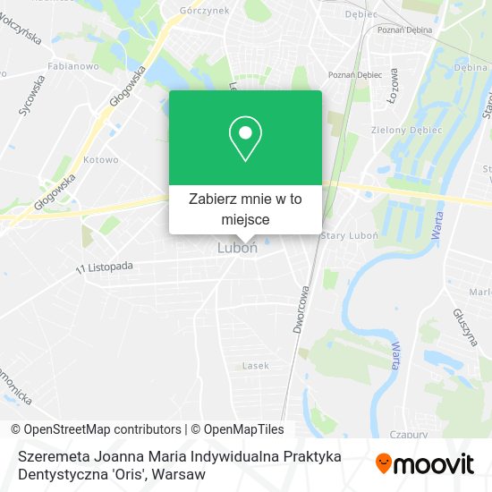 Mapa Szeremeta Joanna Maria Indywidualna Praktyka Dentystyczna 'Oris'