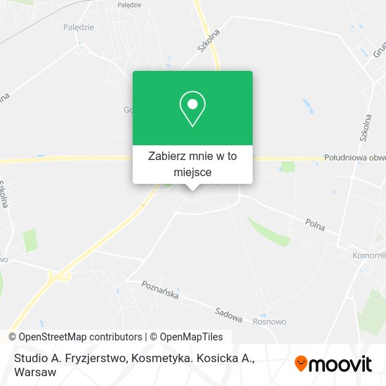 Mapa Studio A. Fryzjerstwo, Kosmetyka. Kosicka A.