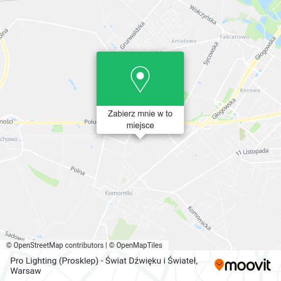 Mapa Pro Lighting (Prosklep) - Świat Dźwięku i Świateł