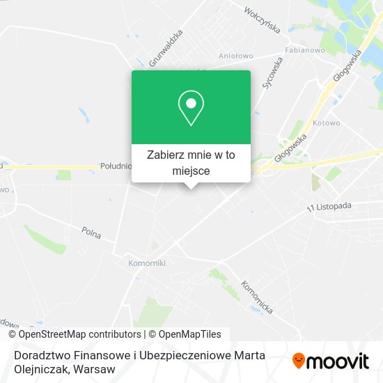 Mapa Doradztwo Finansowe i Ubezpieczeniowe Marta Olejniczak