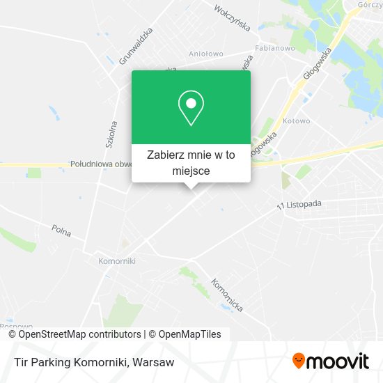 Mapa Tir Parking Komorniki