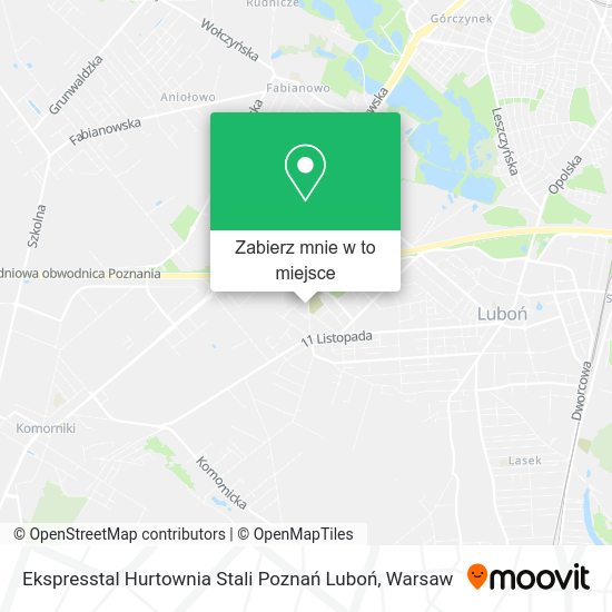 Mapa Ekspresstal Hurtownia Stali Poznań Luboń