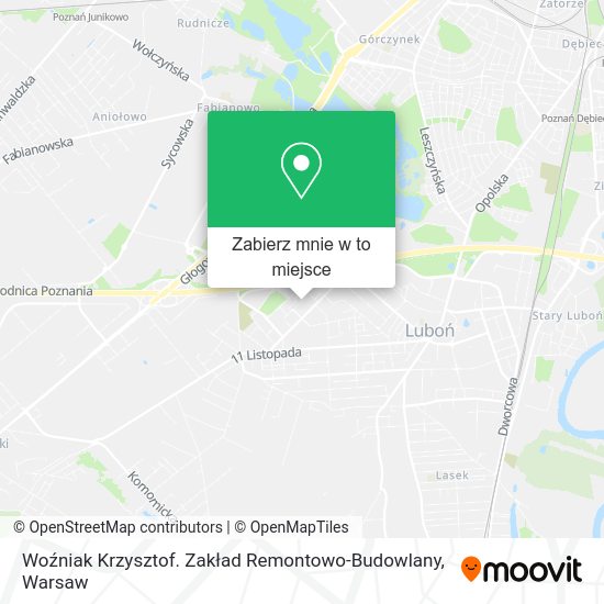 Mapa Woźniak Krzysztof. Zakład Remontowo-Budowlany