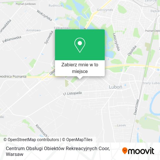 Mapa Centrum Obsługi Obiektów Rekreacyjnych Coor