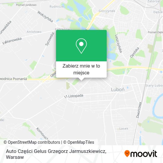 Mapa Auto Części Gelus Grzegorz Jarmuszkiewicz