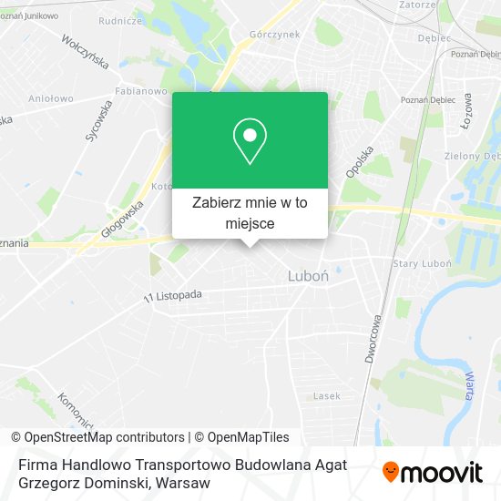 Mapa Firma Handlowo Transportowo Budowlana Agat Grzegorz Dominski