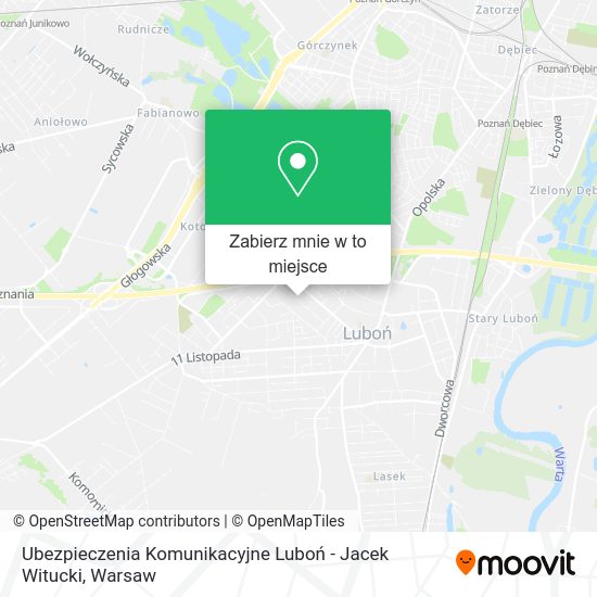 Mapa Ubezpieczenia Komunikacyjne Luboń - Jacek Witucki