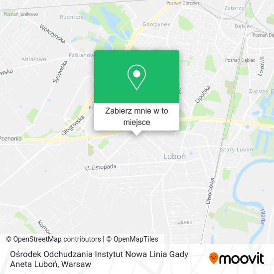 Mapa Ośrodek Odchudzania Instytut Nowa Linia Gady Aneta Luboń