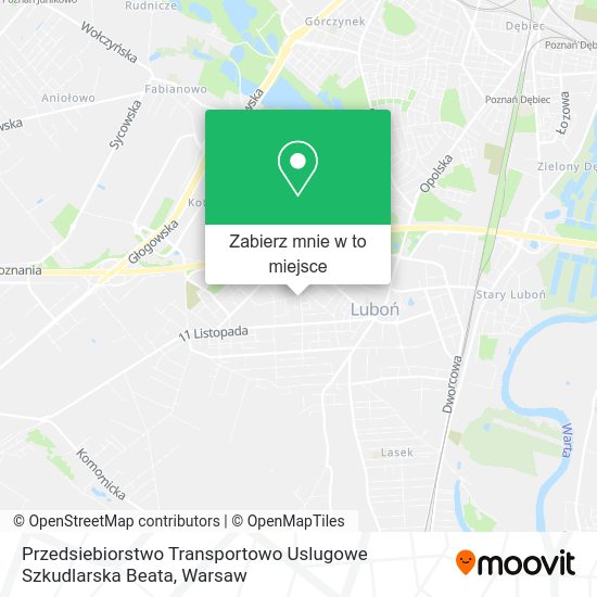 Mapa Przedsiebiorstwo Transportowo Uslugowe Szkudlarska Beata