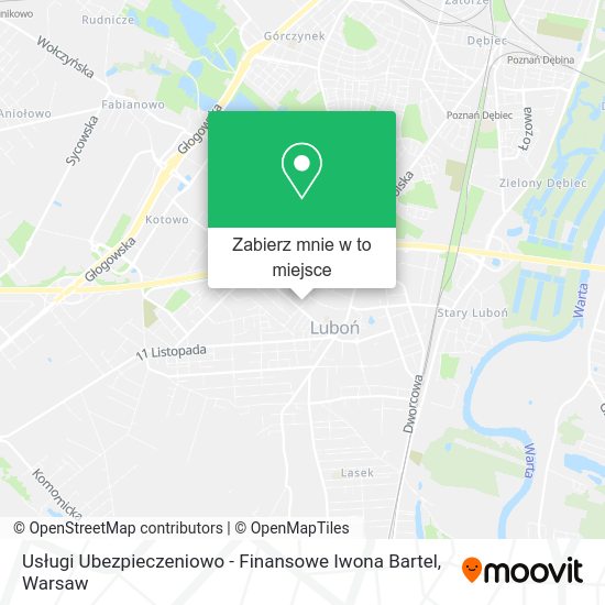 Mapa Usługi Ubezpieczeniowo - Finansowe Iwona Bartel