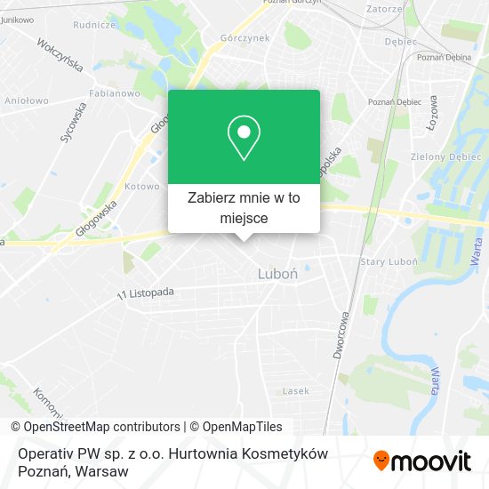 Mapa Operativ PW sp. z o.o. Hurtownia Kosmetyków Poznań