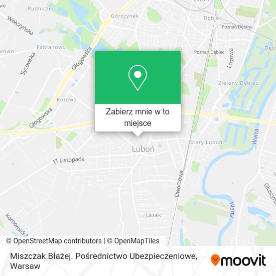 Mapa Miszczak Błażej. Pośrednictwo Ubezpieczeniowe