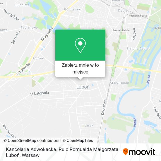 Mapa Kancelaria Adwokacka. Rulc Romualda Małgorzata Luboń