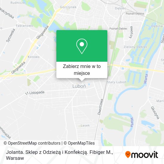 Mapa Jolanta. Sklep z Odzieżą i Konfekcją. Fibiger M.