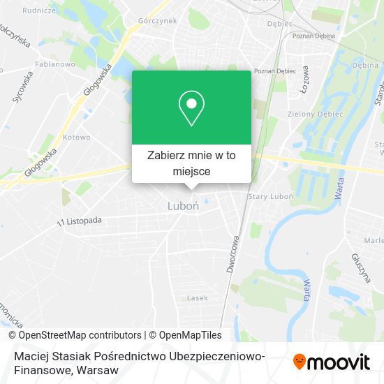 Mapa Maciej Stasiak Pośrednictwo Ubezpieczeniowo-Finansowe