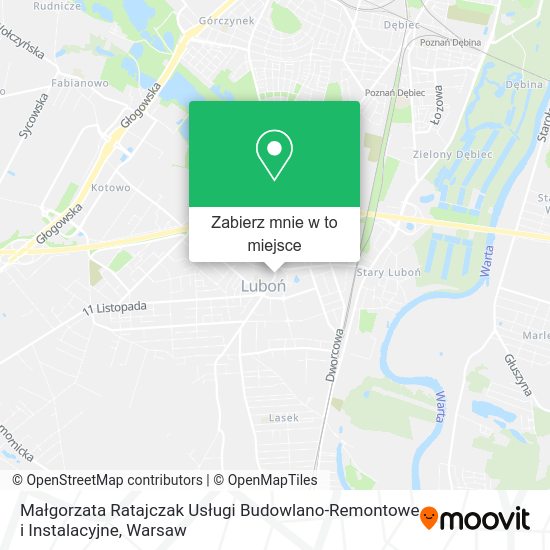 Mapa Małgorzata Ratajczak Usługi Budowlano-Remontowe i Instalacyjne