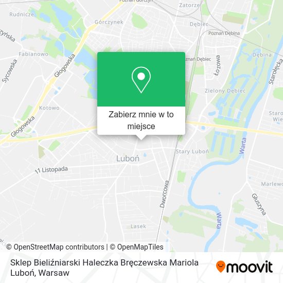 Mapa Sklep Bieliźniarski Haleczka Bręczewska Mariola Luboń