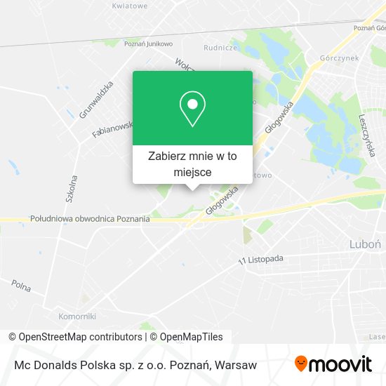 Mapa Mc Donalds Polska sp. z o.o. Poznań