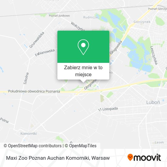 Mapa Maxi Zoo Poznan Auchan Komorniki