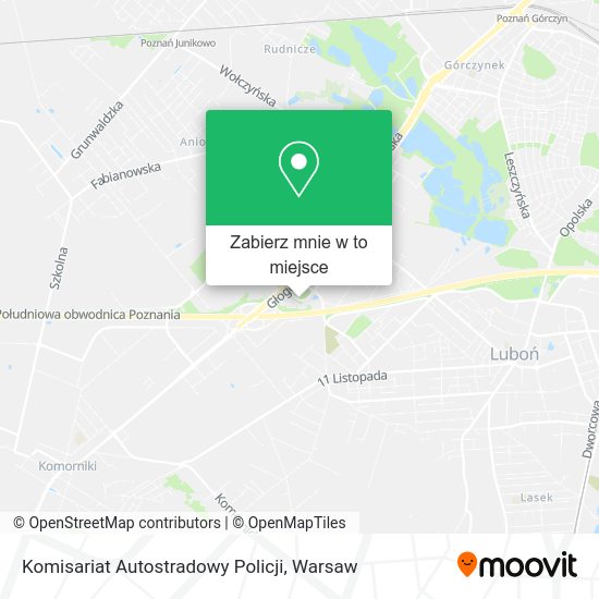 Mapa Komisariat Autostradowy Policji