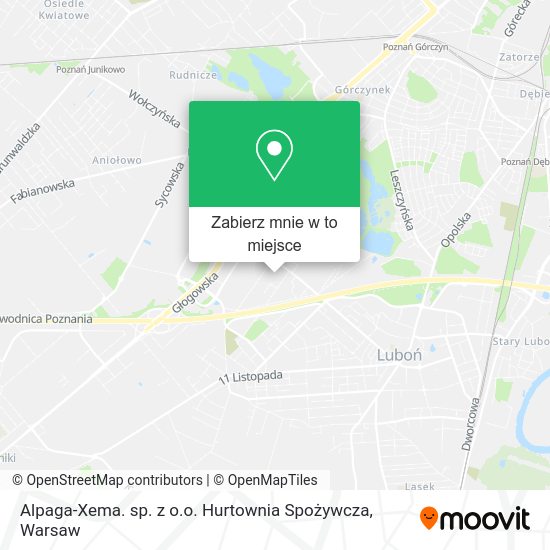 Mapa Alpaga-Xema. sp. z o.o. Hurtownia Spożywcza