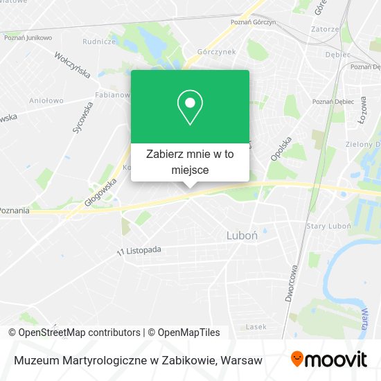 Mapa Muzeum Martyrologiczne w Zabikowie