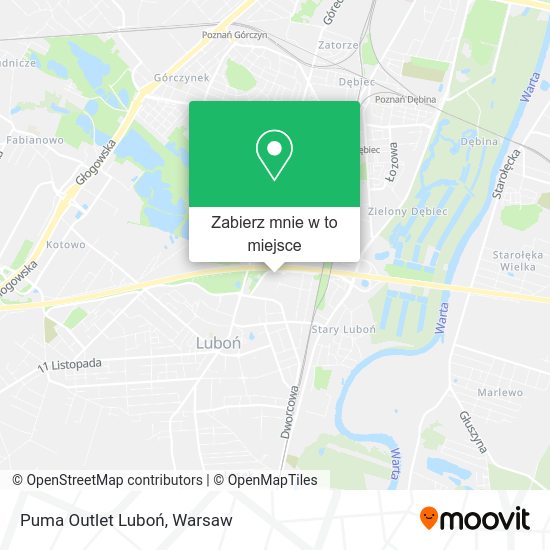 Mapa Puma Outlet Luboń