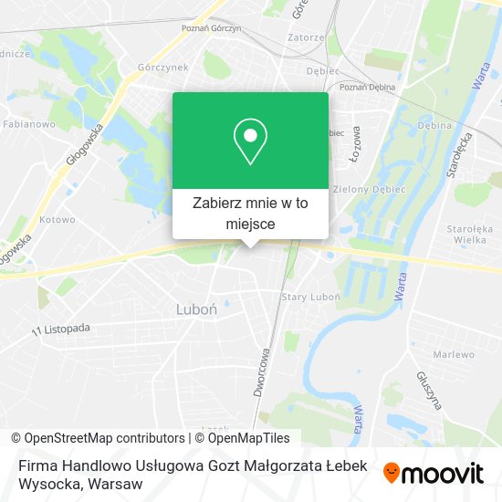 Mapa Firma Handlowo Usługowa Gozt Małgorzata Łebek Wysocka