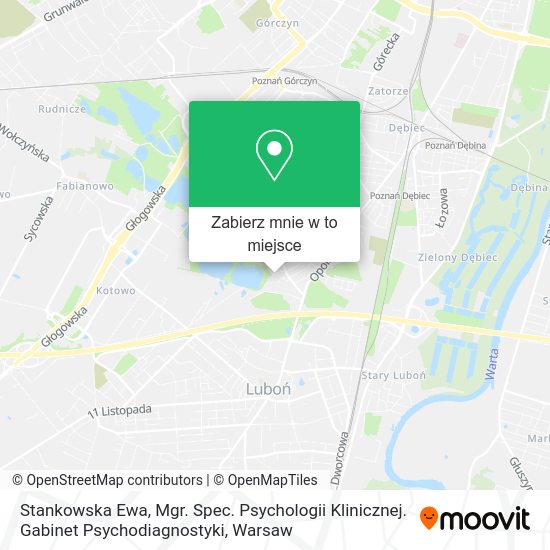 Mapa Stankowska Ewa, Mgr. Spec. Psychologii Klinicznej. Gabinet Psychodiagnostyki