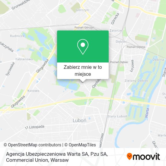 Mapa Agencja Ubezpieczeniowa Warta SA, Pzu SA, Commercial Union