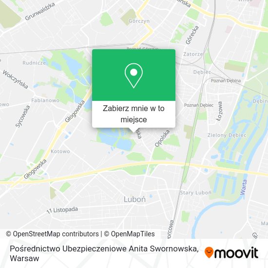 Mapa Pośrednictwo Ubezpieczeniowe Anita Swornowska