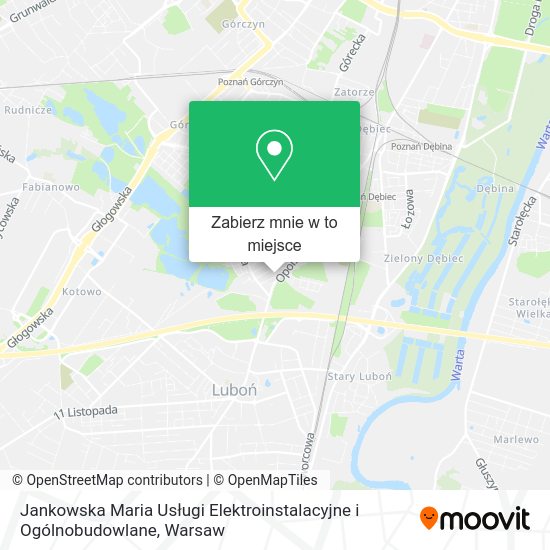 Mapa Jankowska Maria Usługi Elektroinstalacyjne i Ogólnobudowlane