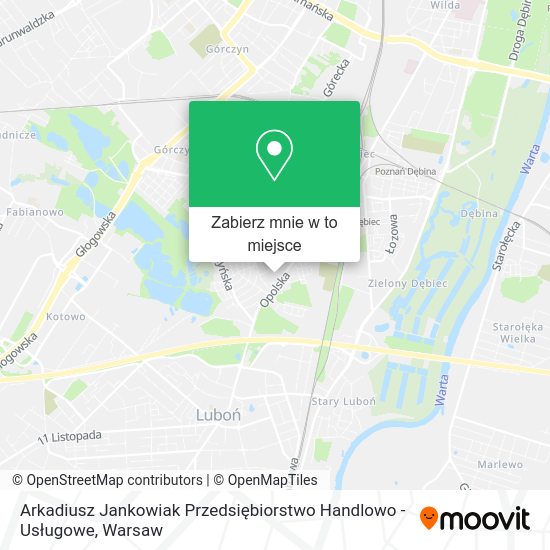 Mapa Arkadiusz Jankowiak Przedsiębiorstwo Handlowo - Usługowe