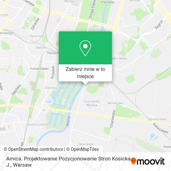 Mapa Amica. Projektowanie Pozycjonowanie Stron Kosicka J.