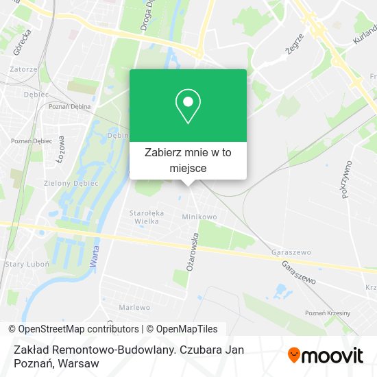 Mapa Zakład Remontowo-Budowlany. Czubara Jan Poznań