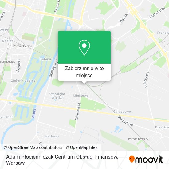 Mapa Adam Płócienniczak Centrum Obsługi Finansów