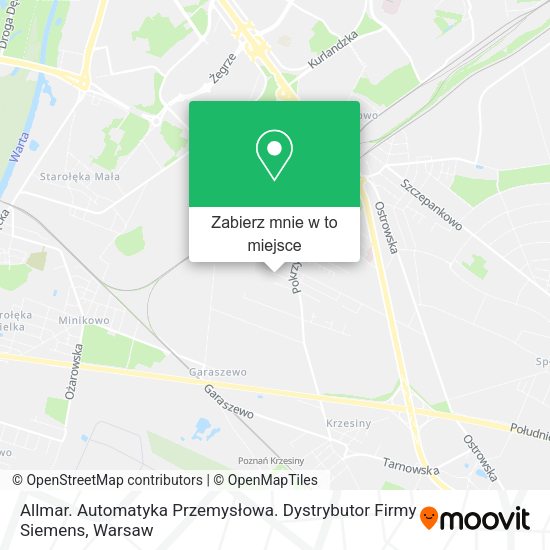 Mapa Allmar. Automatyka Przemysłowa. Dystrybutor Firmy Siemens