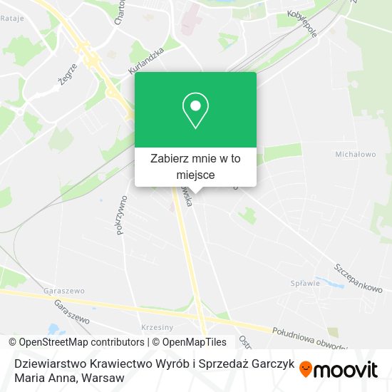 Mapa Dziewiarstwo Krawiectwo Wyrób i Sprzedaż Garczyk Maria Anna