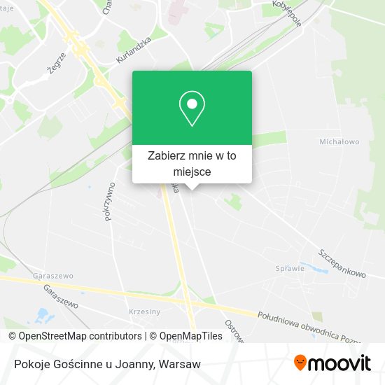 Mapa Pokoje Gościnne u Joanny