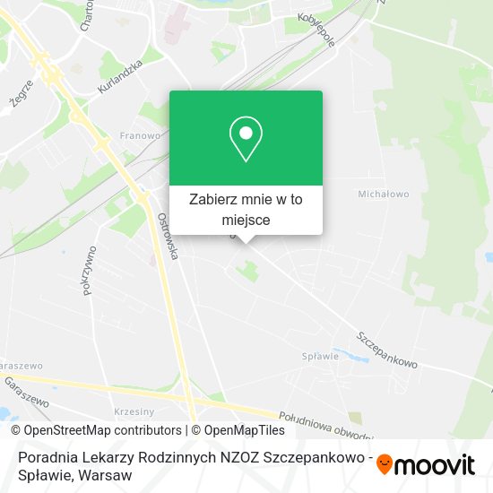 Mapa Poradnia Lekarzy Rodzinnych NZOZ Szczepankowo - Spławie