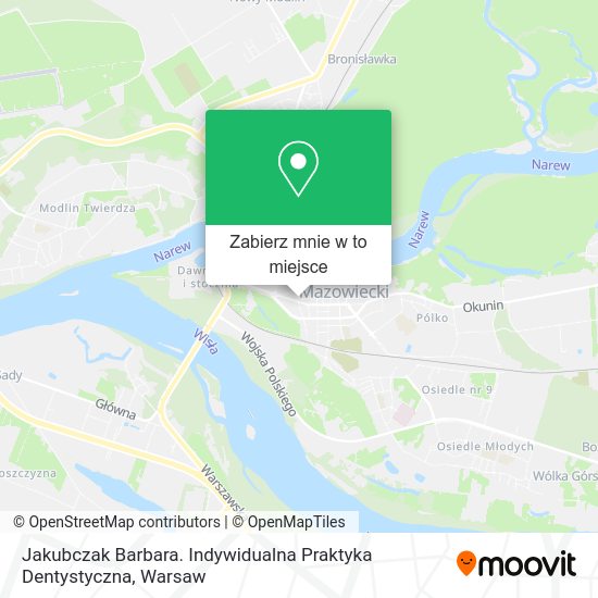 Mapa Jakubczak Barbara. Indywidualna Praktyka Dentystyczna