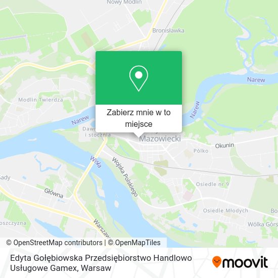 Mapa Edyta Gołębiowska Przedsiębiorstwo Handlowo Usługowe Gamex