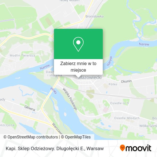 Mapa Kapi. Sklep Odzieżowy. Długołęcki E.